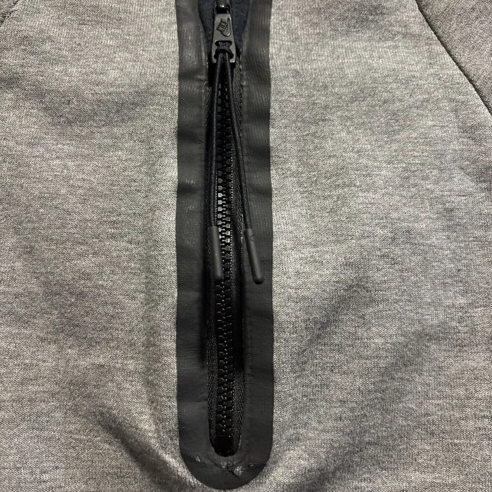 Nike Sportswear Tech Fleece Mesh Crew Zipper Thumbholes Gray Women's Size Small